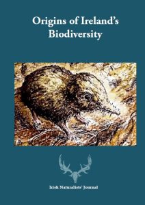 Cover of book 'Origins of Ireland's Biodiversity' featuring a drawing of a pygmy shrew by Michael Viney